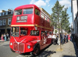 Routemaster bus for wedding hire in London